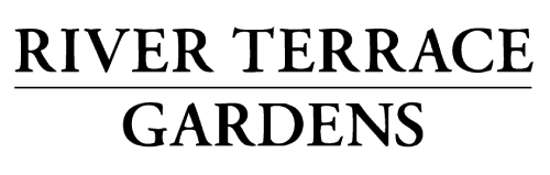 A logo that says River Terrace Gardens.